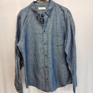 Everlane Men's Size XL Linen Blend Long-Sleeve Button-up Shirt O7